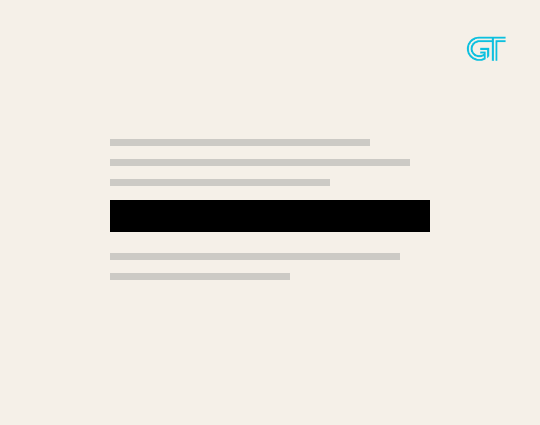 A page of text with one line struck through in solid black.